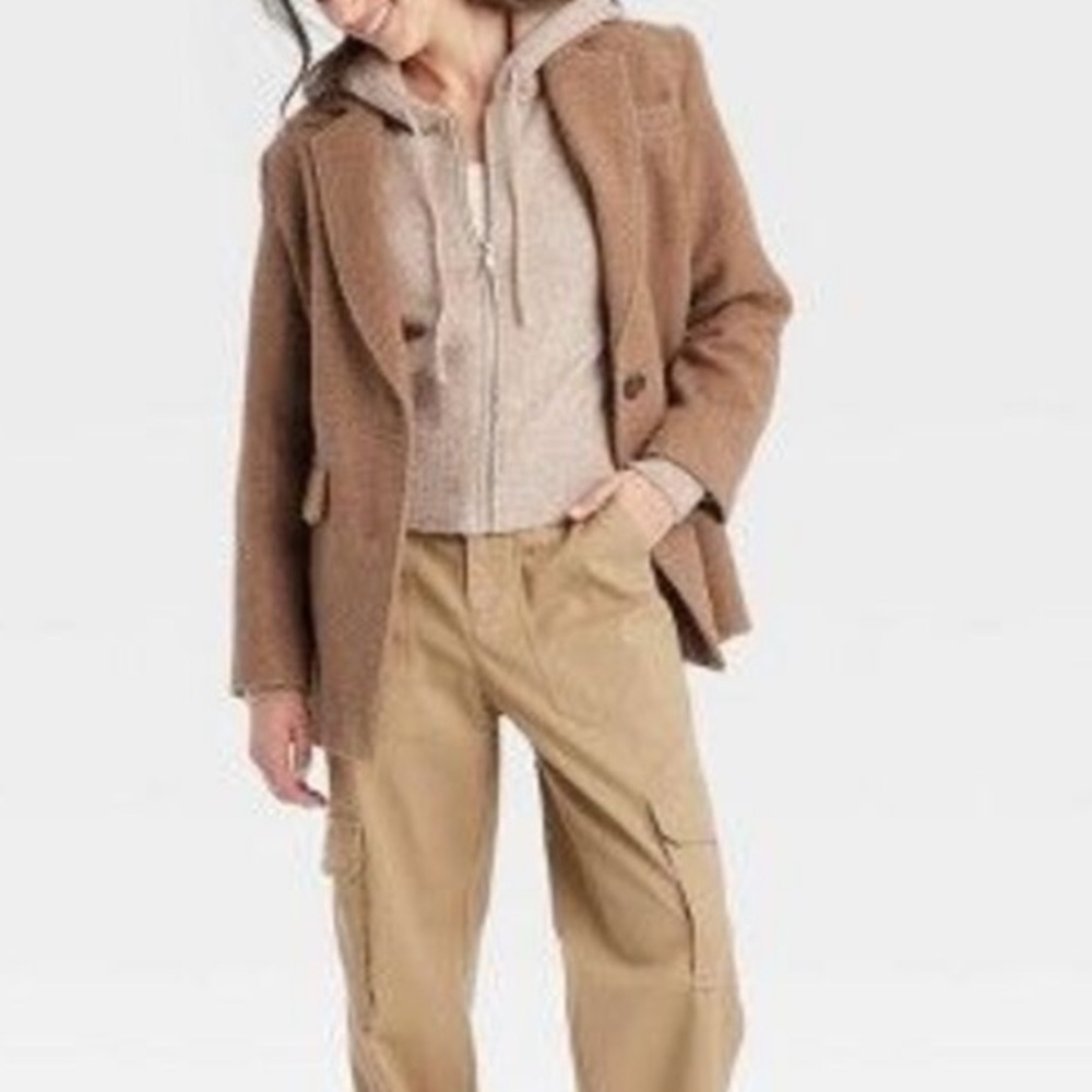 Light brown woven oversized blazer - Picture 4 of 4